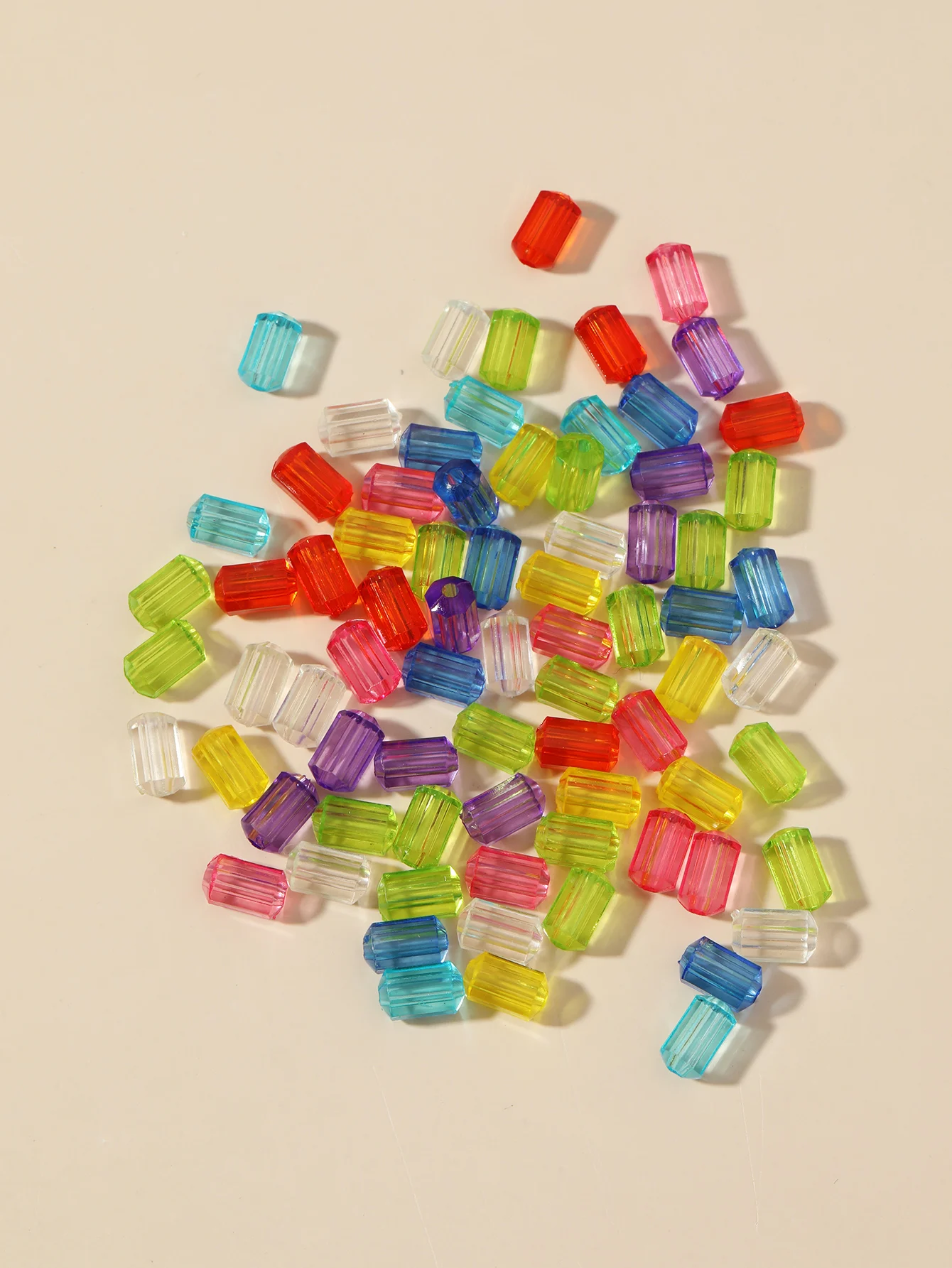 Cross-border wholesale mixed color acrylic cylindrical beads rice-shaped cat eye colored loose beads set bracelet