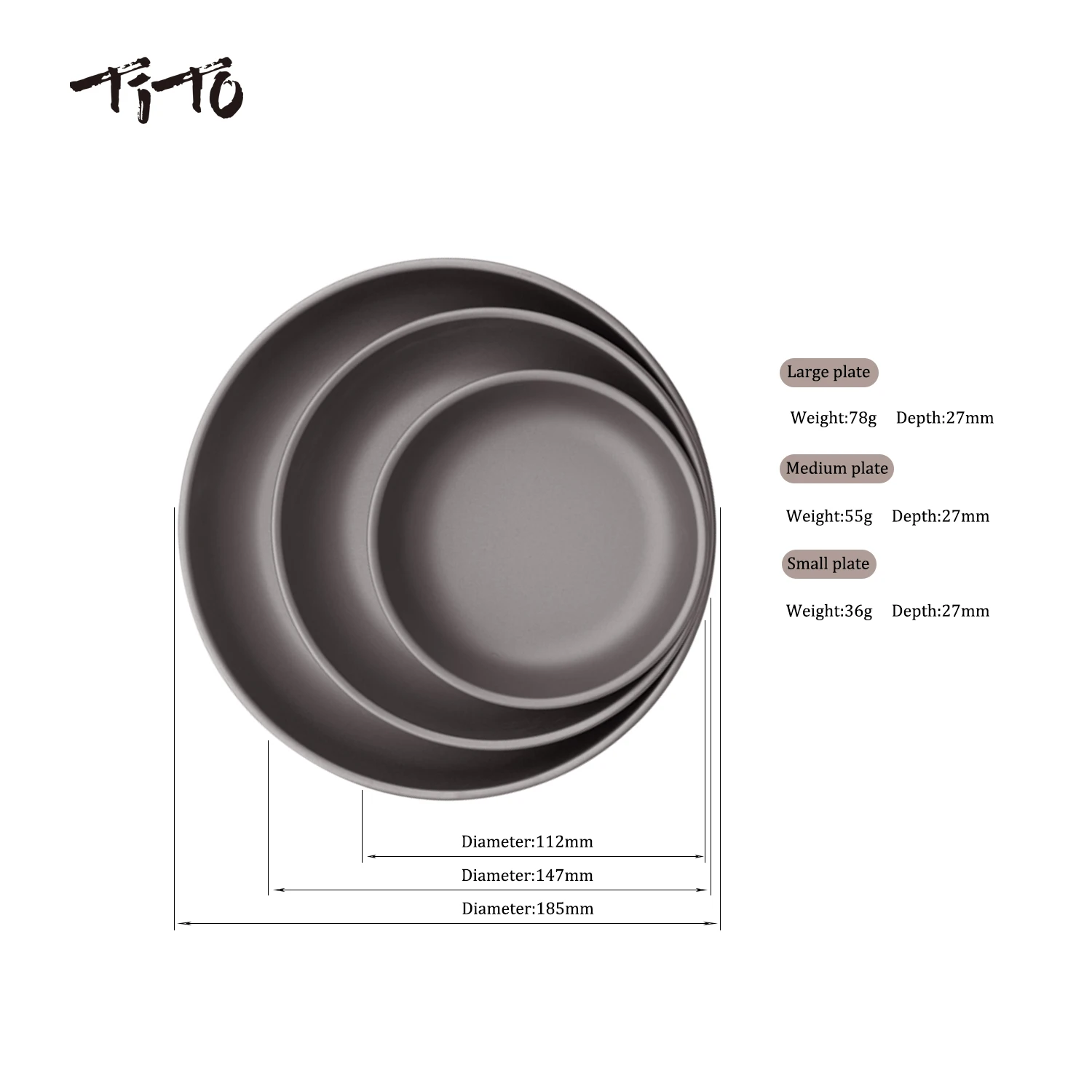 Tito Pure Titanium Baking Dishes Outdoor Cookware Pot Use for Camping Stove Cooking Utensils BBQ Charcoal Fire Pan Set Metal