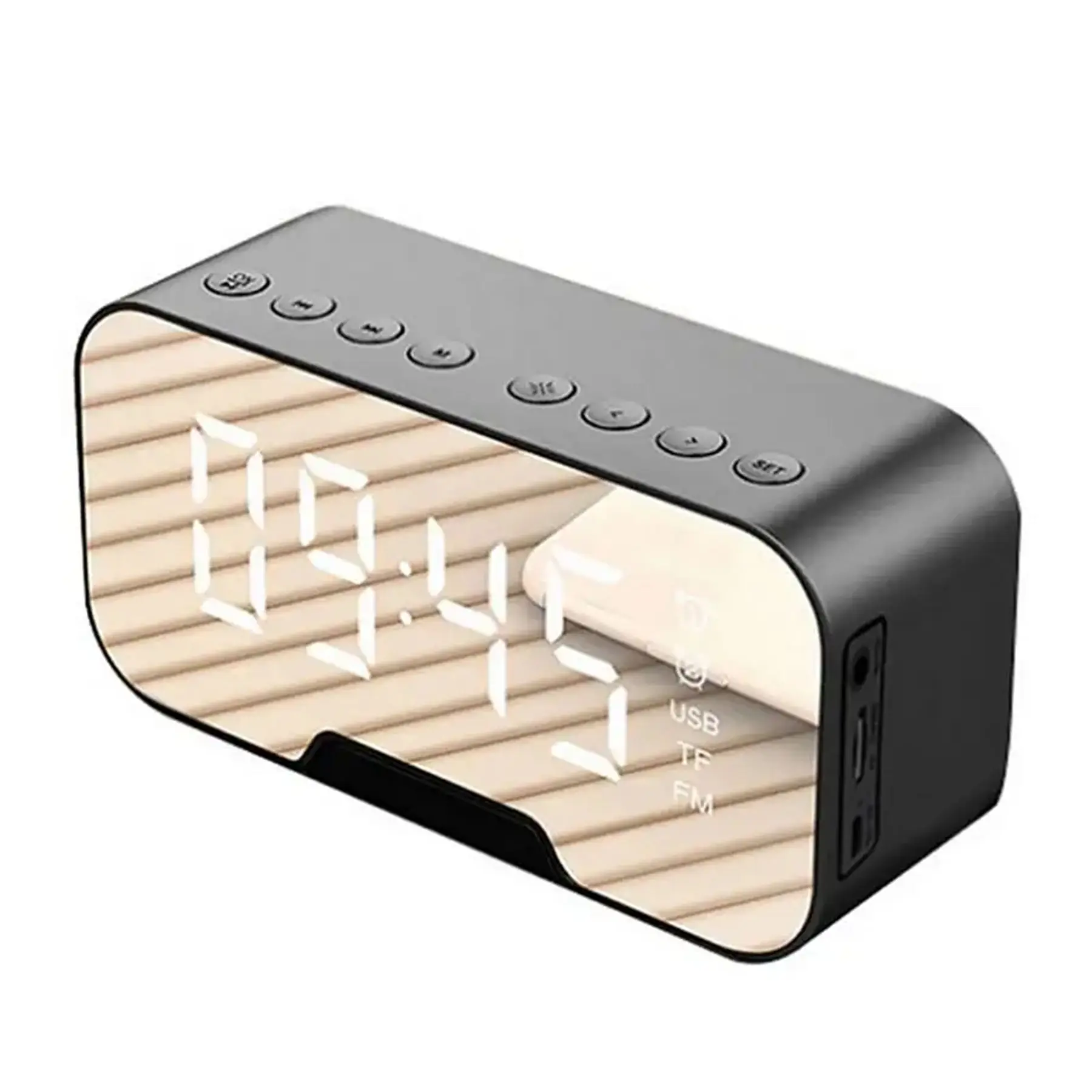 FANSBE стерео мини портативное беспроводное цифровое зеркало BT Bluetooth динамик с будильником