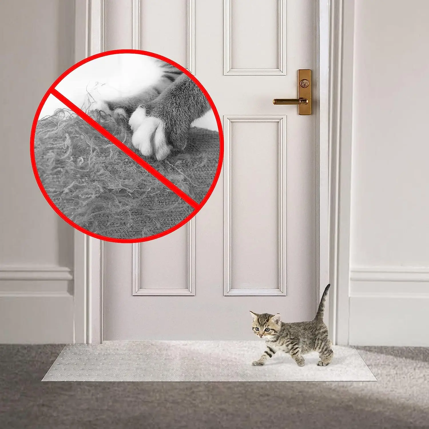 Easy to Cut Easy-to-Clean Plastic Mat Anti Scratch Under Door Pet Cat Carpet High Quality Material Cat Carpet Protector