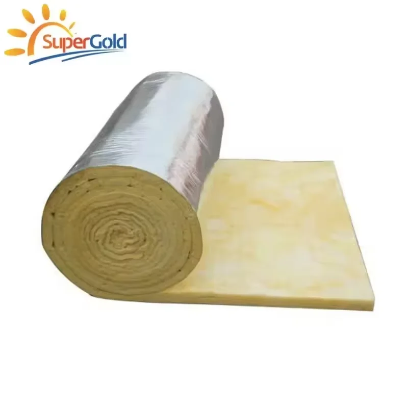 SuperGold ASTM standard insulation materials glass wool thermal insulation blanket fiber glass wool with aluminium layer