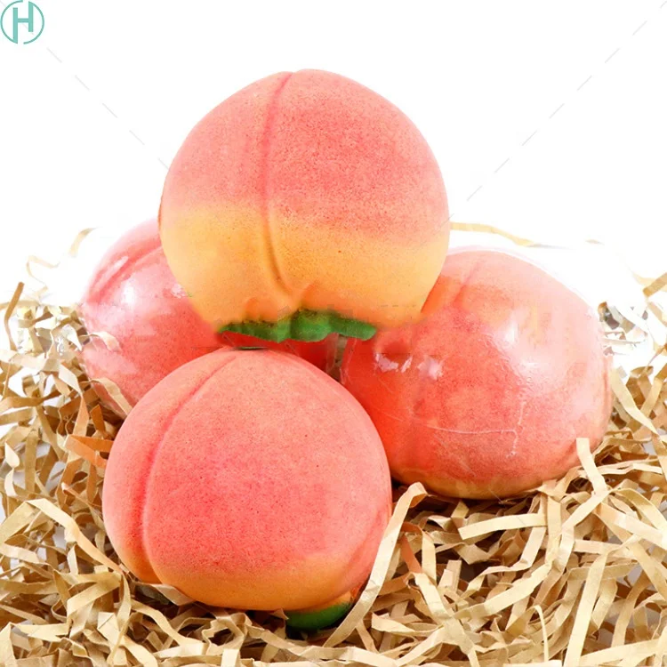 Private Label  Handmade  Diy Peach Bath Bomb Gift Set Rich Bubble Natural Body Organic Bath Fizzer