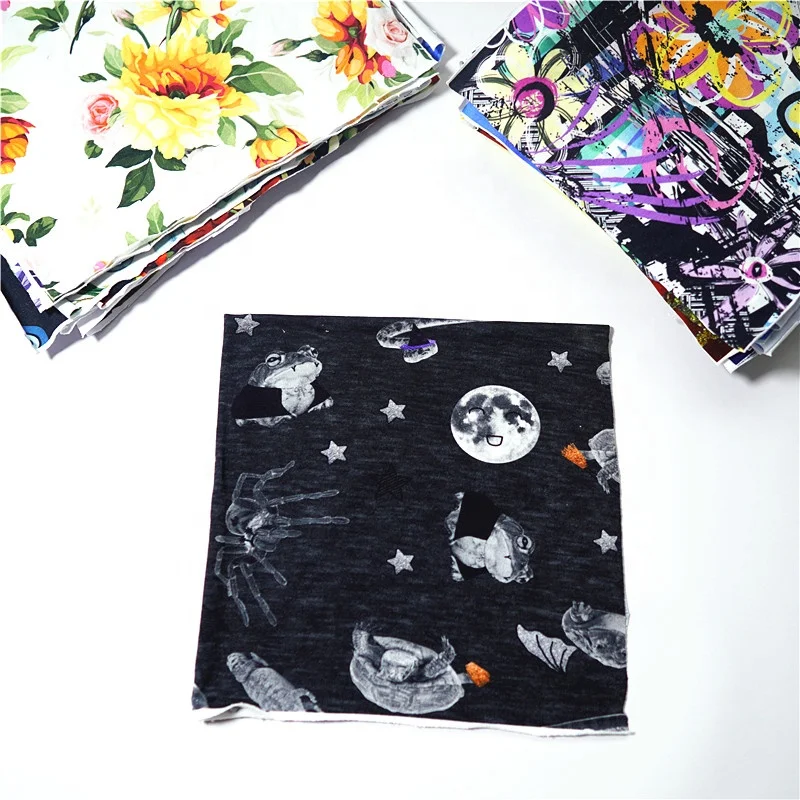 Custom digital printed cotton bamboo french terry fabric 280gsm for Hoodies