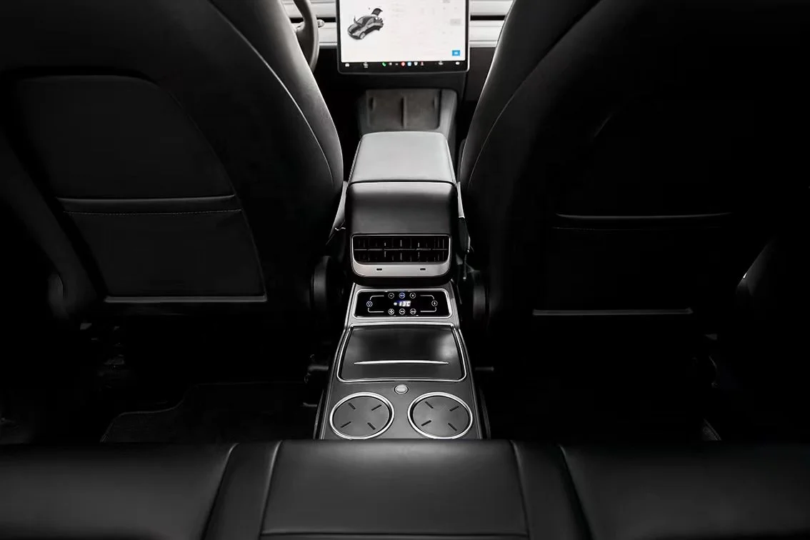 Hot selling car rear armrest box refrigerator interior trim Tesla model y accessories