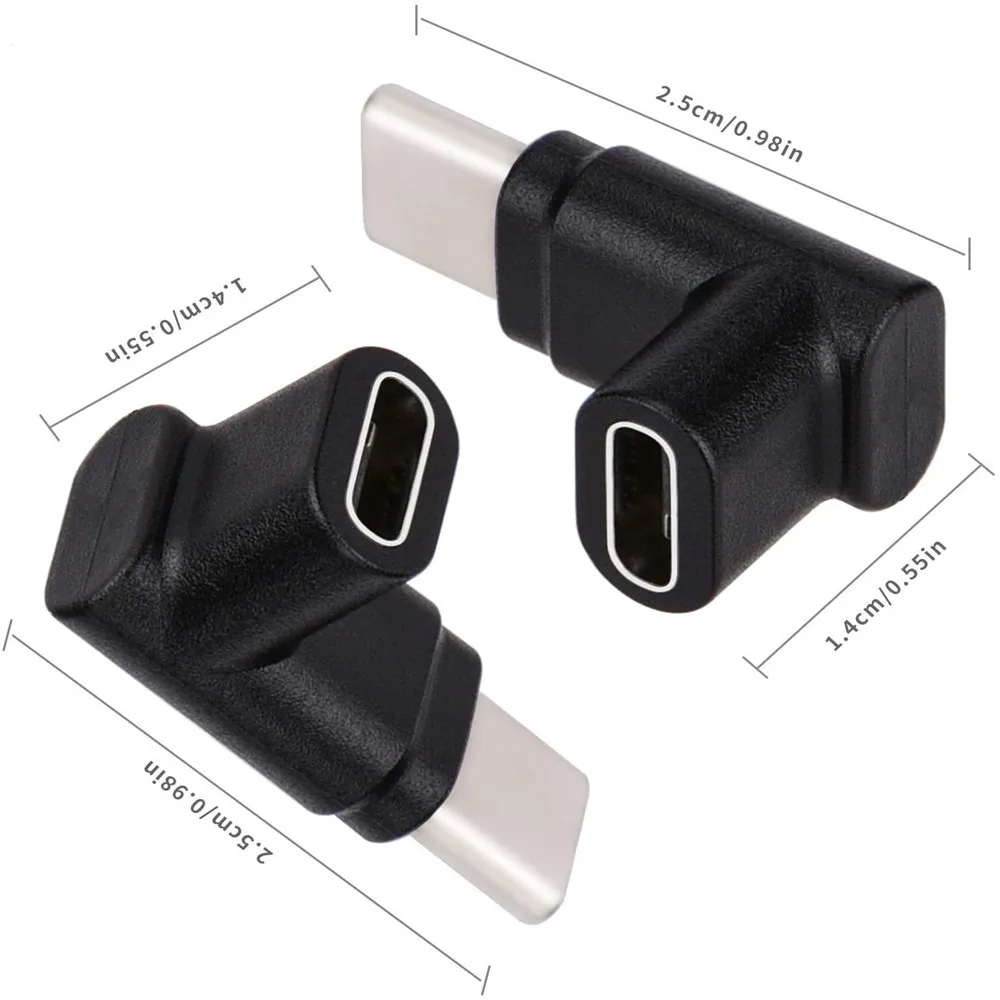  90 градусов Type C Переходник USB Male к женскому адаптер правый и левый угловой USB-C 3 1 разъемом