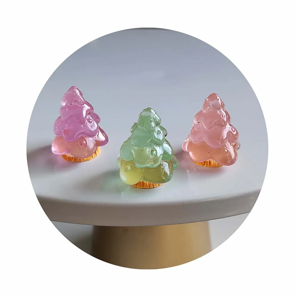 New Christmas Tree Luminous Glowing Yellow Crown Duck Resin Figurine Model Home Decor Fairy Garden Decoration Accessories Modern