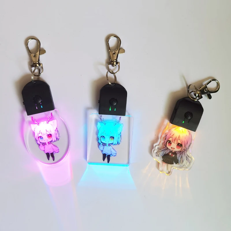Make Your Own Designer Acryl Keychain Custom Double Sided Printed Clear Heart LED Light Acrylic Keychains