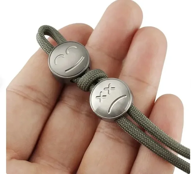 Double Face Paracord Beads Titanium steel Titanium Knife Beads lanyard 316 stainless steel Beads