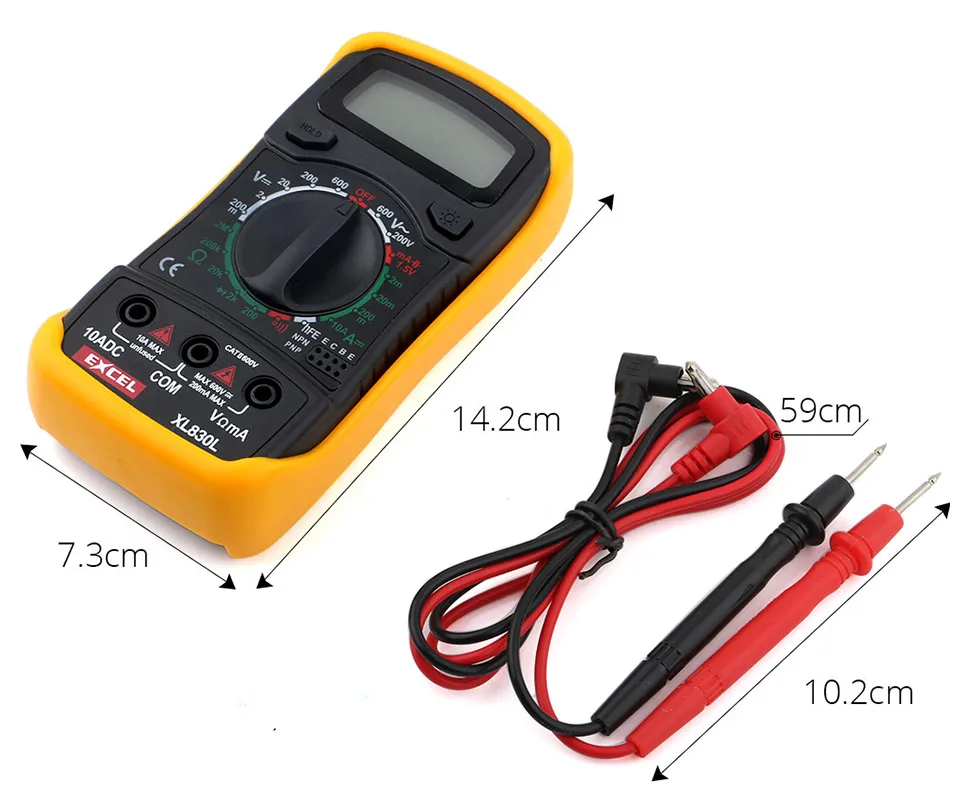 XL-830L Portable Digital AC/DC mastech Electrical Multimeter Backlight Ammeter Voltmeter Ohm Tester Meter Handheld LCD