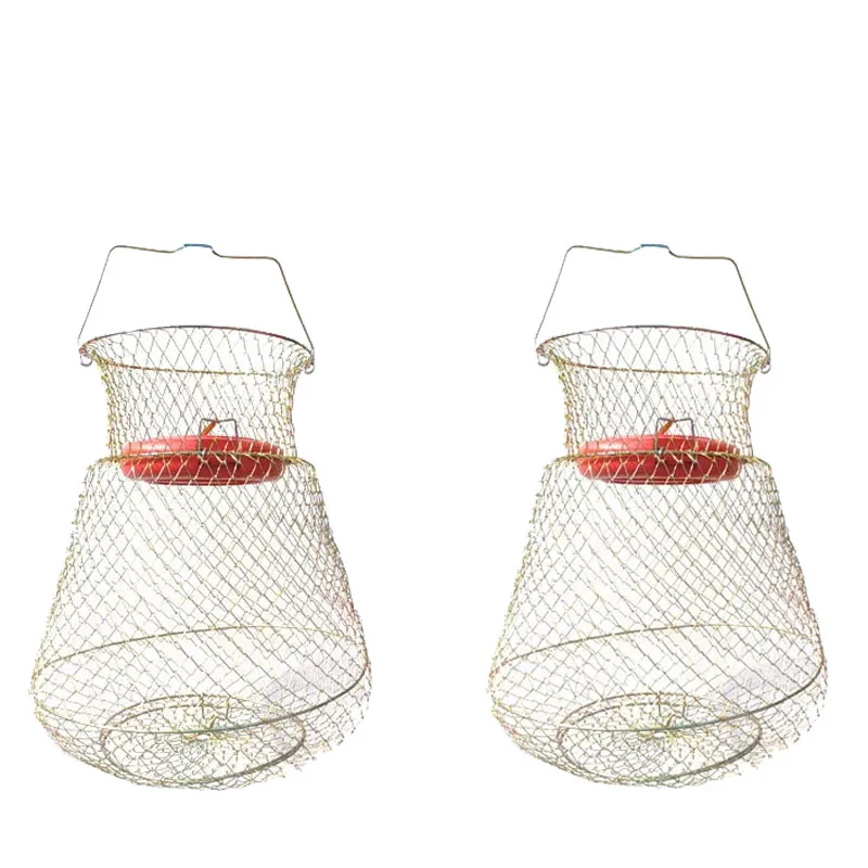 Wire fish basket fishing gear wholesale Iron Wire fish basket fish keeping net crab fishing gear