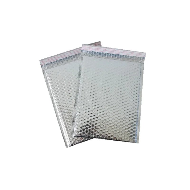 Hot Sale Shipping Mail Bags Cushion Aluminum Foil Padded Envelope Customized Silver Packaging Metallic Bubble Mailers with Logo