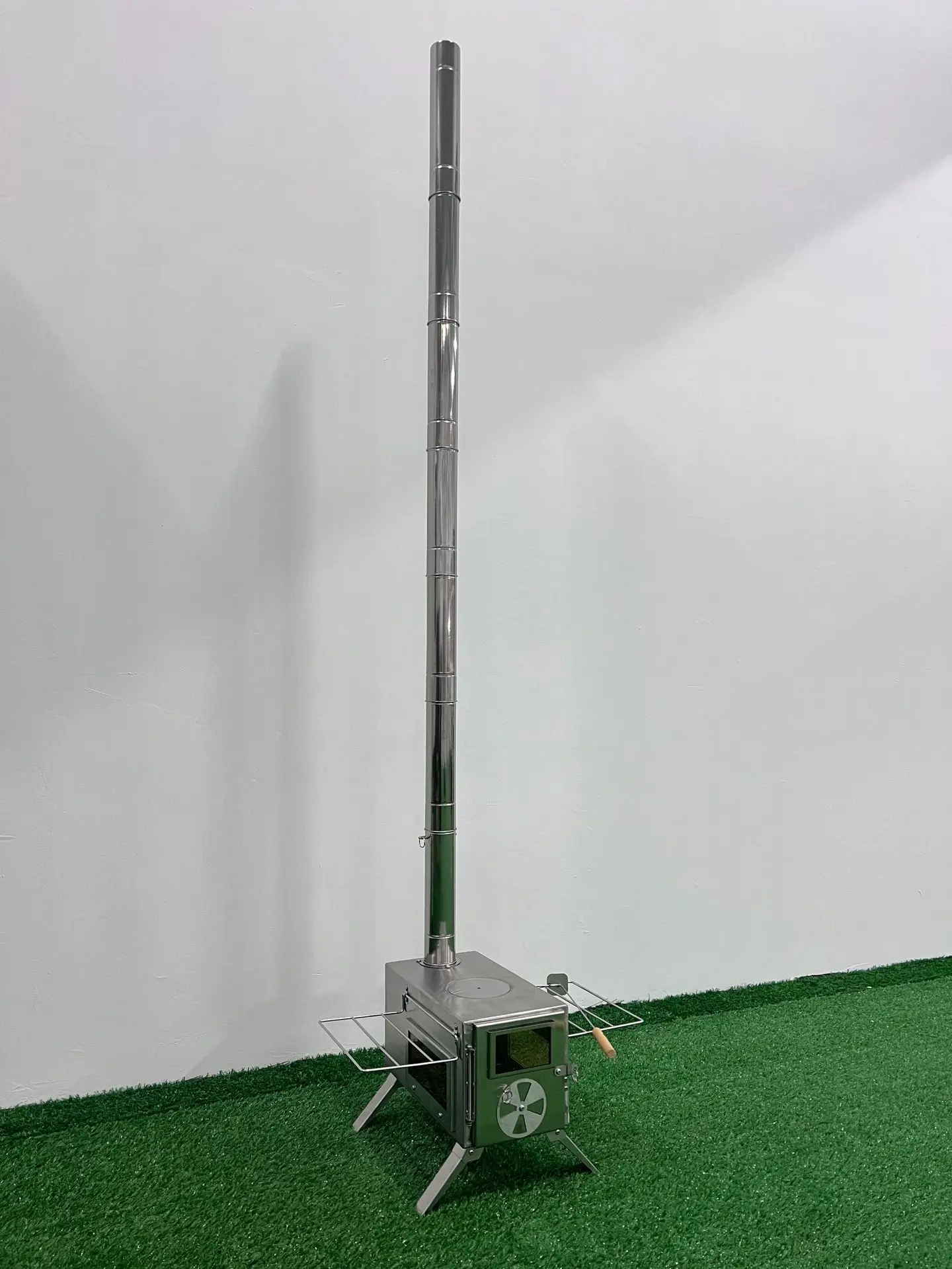 Outdoor 304 Stainless Steel  Camping charcoal burning Stove  Portable Tent windproof Wood burning Stove With Pipes