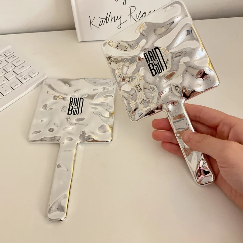 Hand Mirror Pocket Logo Wholesale Small Handheld Custom Cosmetic Vanity Makeup Mirrors Metal Personalized Silver OPP Bags Square