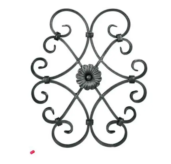 Wrought Iron Components Forged Elements 16x8mm 480x410mm Rosette for Gate Fence Railing Handrail Balustrade