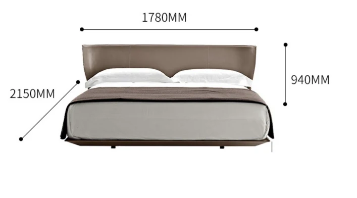 Hot Sale Customized Italian Minimalism Design Bedroom Furniture Bedroom King Size Leather Bed