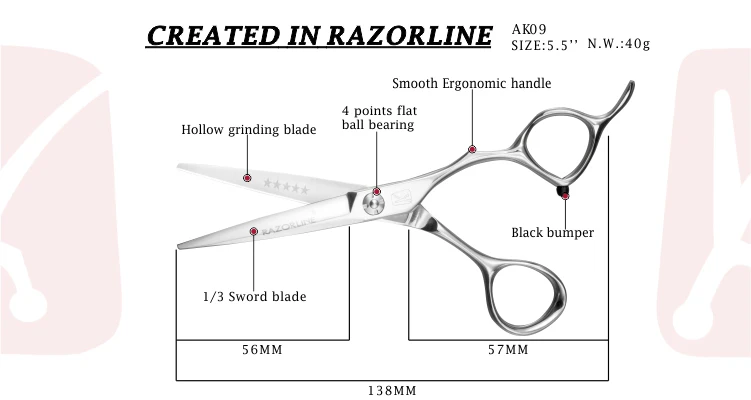 Custom LOGO 6 Inch 9CR Barber Professional Haircutting Scissors Kit Japanese 440C Hair Cutting Shears Tools Thinning Scissors