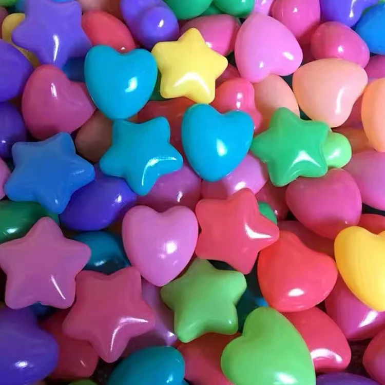 Wholesale Plastic Pit star shape Ball Plastic Pool Balls For Kid Commercial Sports Kids Baby Indoor Pool Toy heart shape Balls