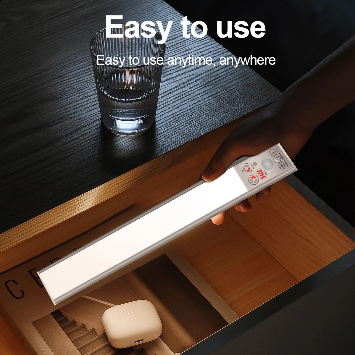 Human body sensor light three-color cabinet light corridor night lamp sensor light can be adjusted for kitchen wardrobe