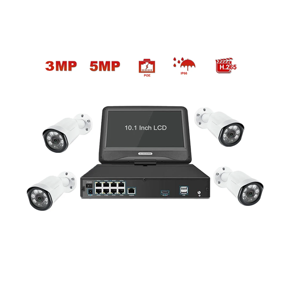 Система видеонаблюдения 3MP CCTV камера система POE NVR комплект безопасности HD IP камера наружная Водонепроницаемая камера DVR комплект