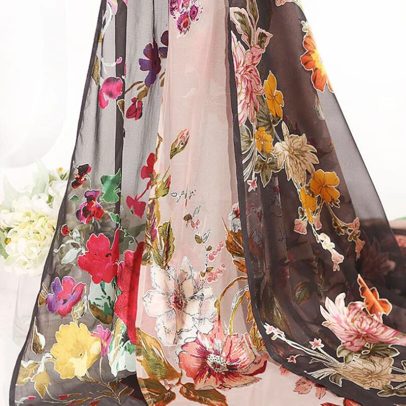 
Wholesale silk rayon woven printed burnout velvet fabric for garment 