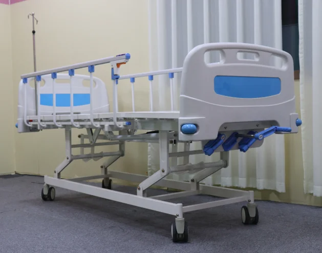 3 Crank Functions Manual Hospital Bed Hospital Room Hospital Furniture for Patient