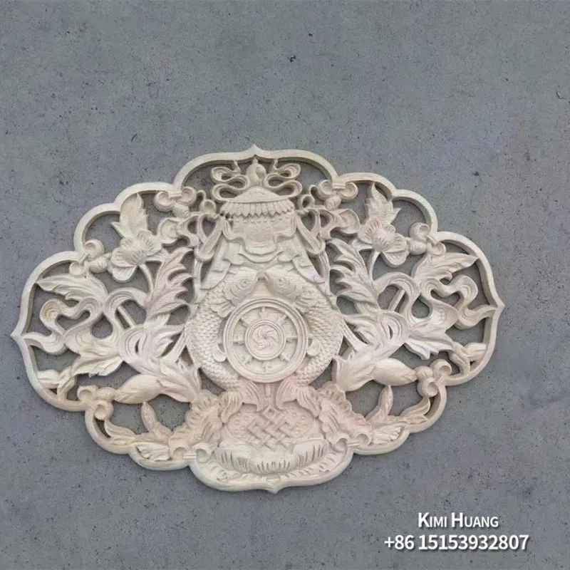 Home Interior Designed Wooden Decor carvings Solid Wood Onlays And Appliques 3D for wall and Furnitures