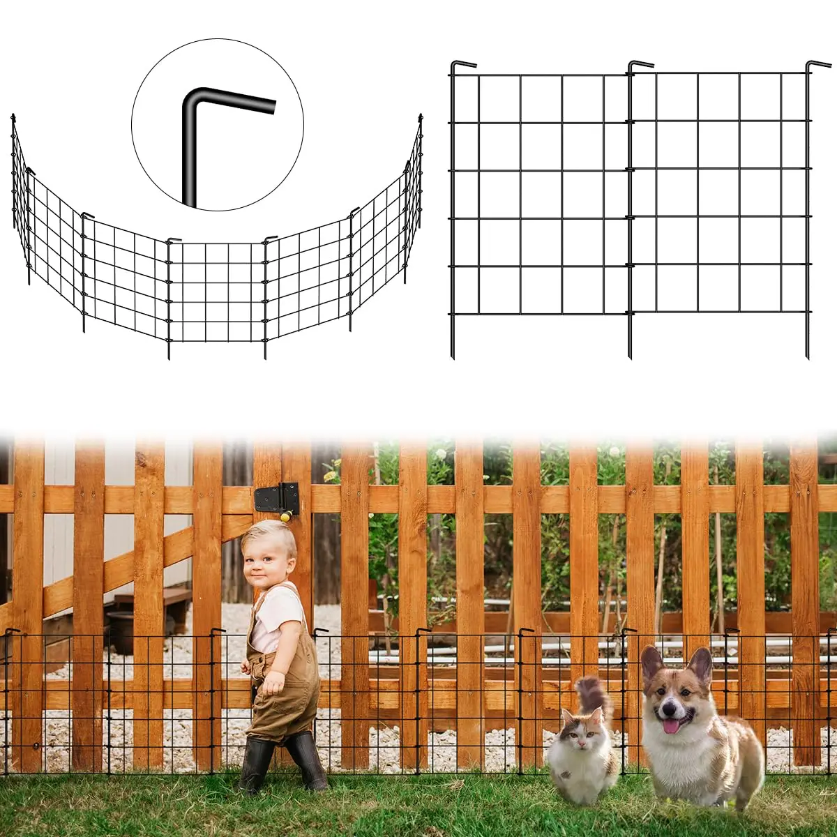 Artistic Yard Divider Screen Hand-Crafted Iron with Abstract Botanical Motifs