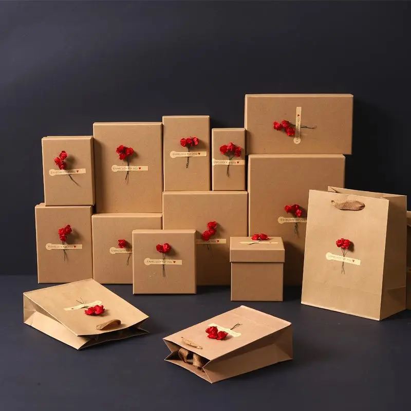 Custom Applique Calla Lily Sunflower Rose Birthday Wedding Gift Packaging Cosmetics Perfume Lipstick Kraft Paper Box