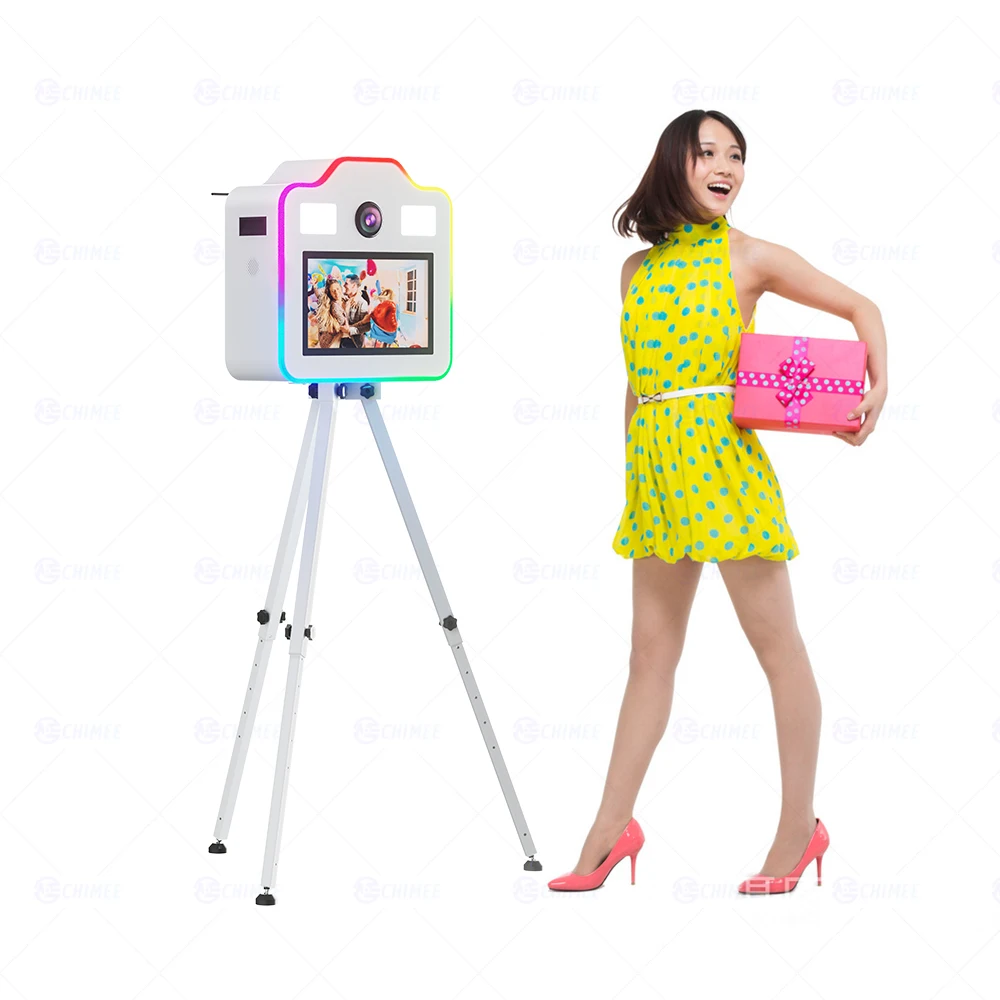 party supplies machine photobooth 15.6 inch lcd touch screen digital selfie kiosk open air photo booth shell metal case