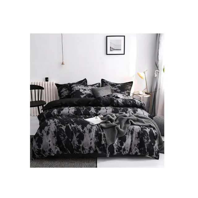 Wholesale bed linen black bed linen set duvet set four-piece bed linen and duvet set pillow case