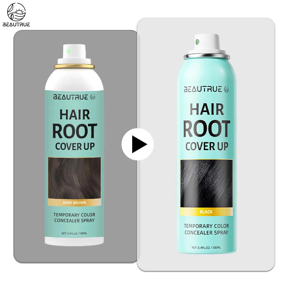 Custom LOGO Labeling Color Magic Root Touch Cover Up Gray Concealer Temporary Gray Light Golden Brown Black Hair Color Spray