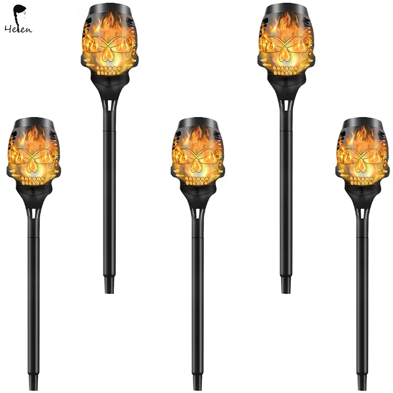 New Hot Selling Solar Flame Lamp Outdoor Courtyard Simulated Ground Insertion Lawn LED Halloween Decorative Landscape Torch Lamp