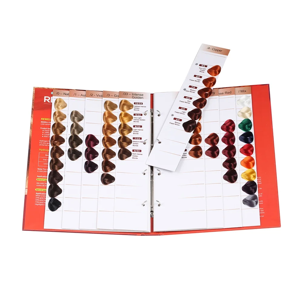 Movable customized branded type hair dye color swatch chart for hair cream