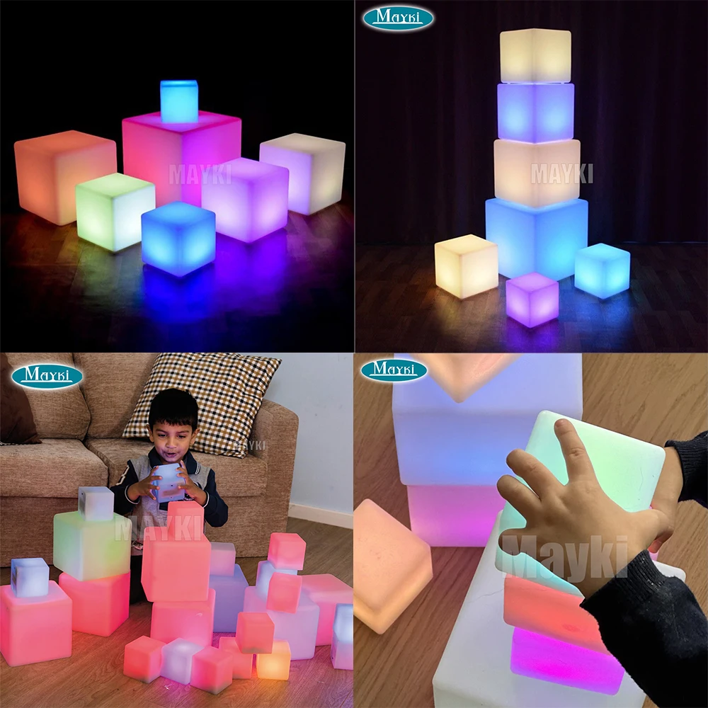 Rechargeable Waterproof Outdoor Led Furniture Glowing Chair Ice Cube Light Led Led Light up Cube Table Led Cube Light