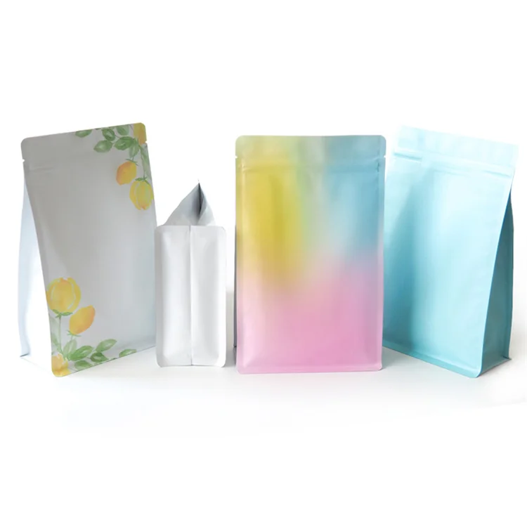 Небольшой минимальный объем заказа несколько размеров 8 Боковых запечатанных пакетов материалы пищевого класса для пищевых продуктов кофейных зерен закусок чая