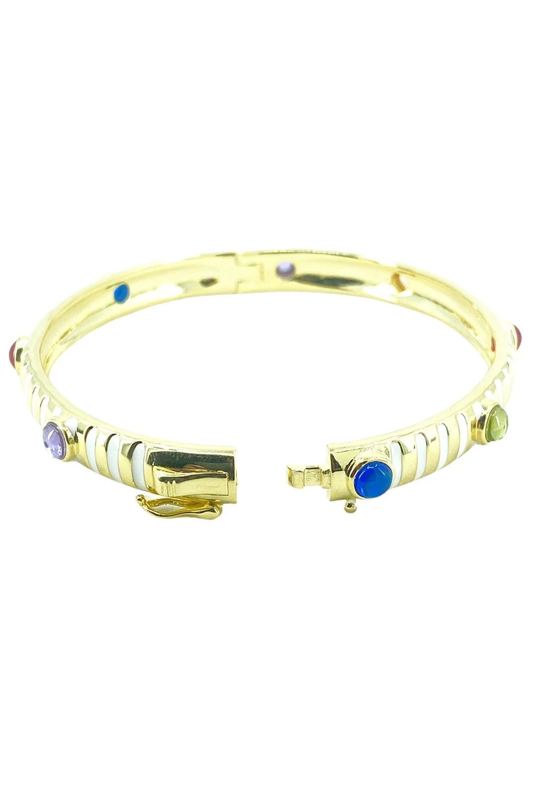  High Quality Colorful Rainbow Cubic Zirconia CZ Bracelet Cuff Bangle Jewelry for Women 2021