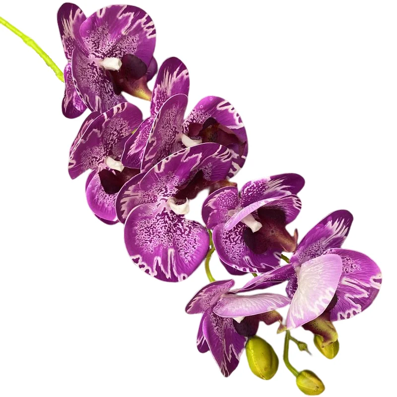 Real Touch Floral Single Stem 7 Heads 3D Printing 91cm Height Phalaenopsis Orchid Artificial Flower