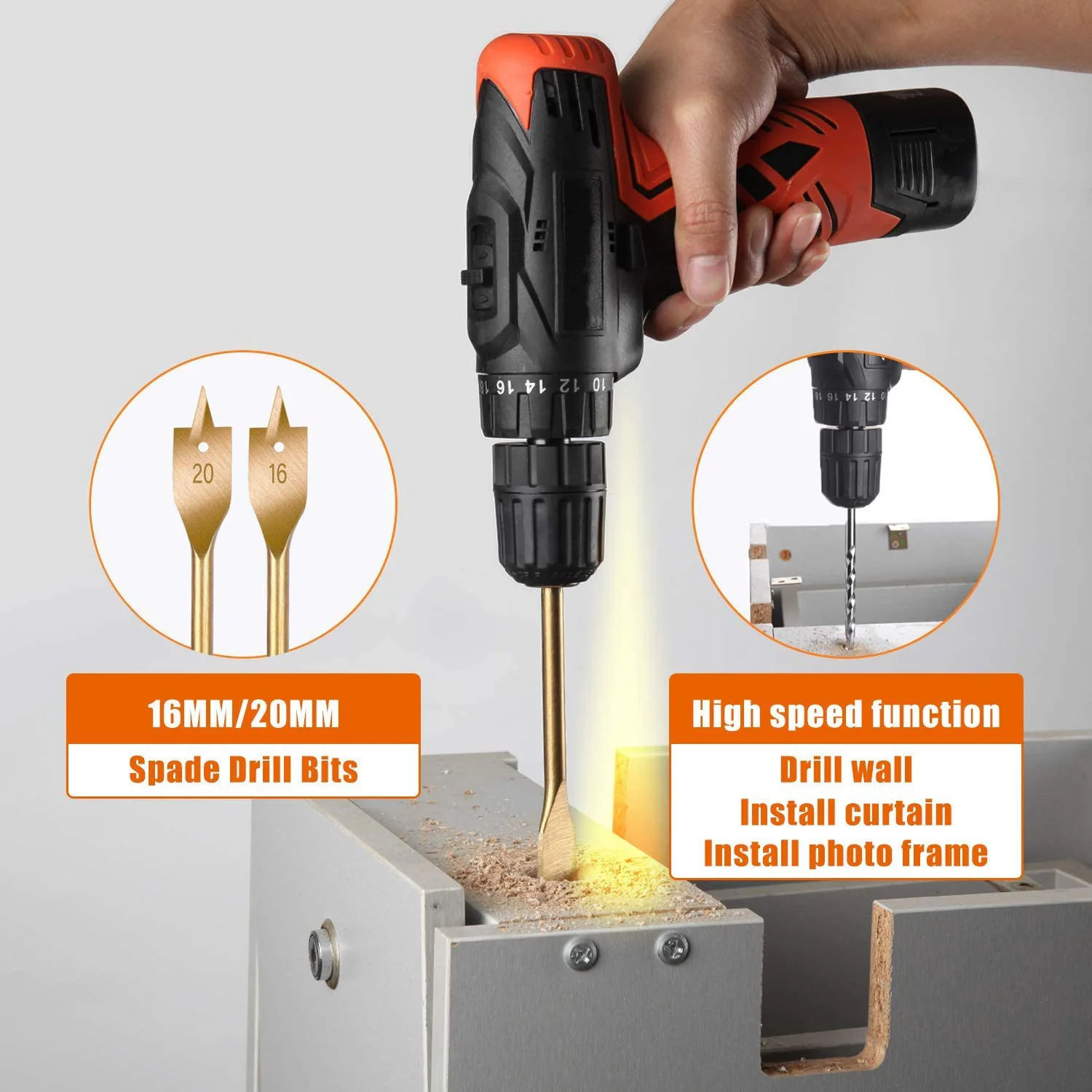 60pc 16.8V Electric Power Drill Driver & Home DIY Tool Kit Se for Household & Office Repairs. OEM ODM Supported