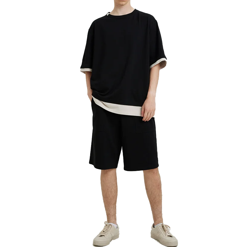 Custom Luxury  Summer Shorts Set Men Streetwear Casual Men Two Piece Set Shorts T Shirt And Shorts Set For Men