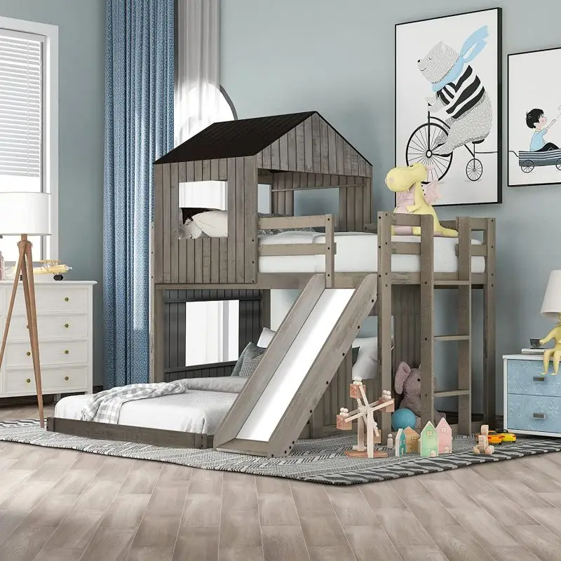 CBMmart Newly Designs House Toddler Solid Wood  Bed for Kids