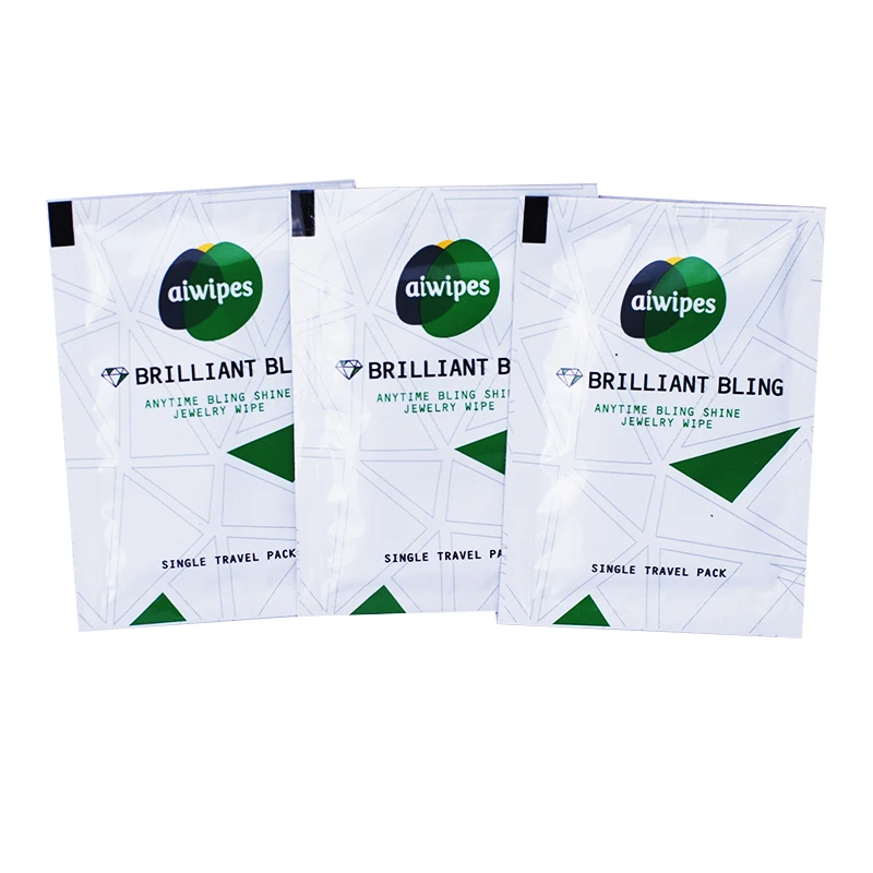 Customization Trendy Private Label Jewelry and silver Polishing Cleaning Nonwoven Cleaning Wet Wipe  With Logo