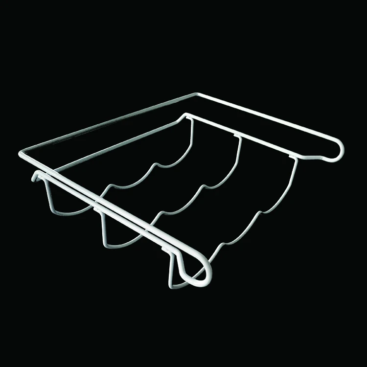 Metal Wire Fridge Corner Wine Bottle Holder Display Rack Beverage Storage Stand for 3 Bottles