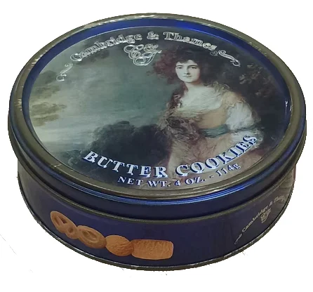 Danish cookie Tin Box round tin biscuit container sweets box stackable round metal box