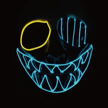 Hot selling Halloween Led Glow Party mask costume Halloween Cosplay Led Mask Color dark light Led Mask face