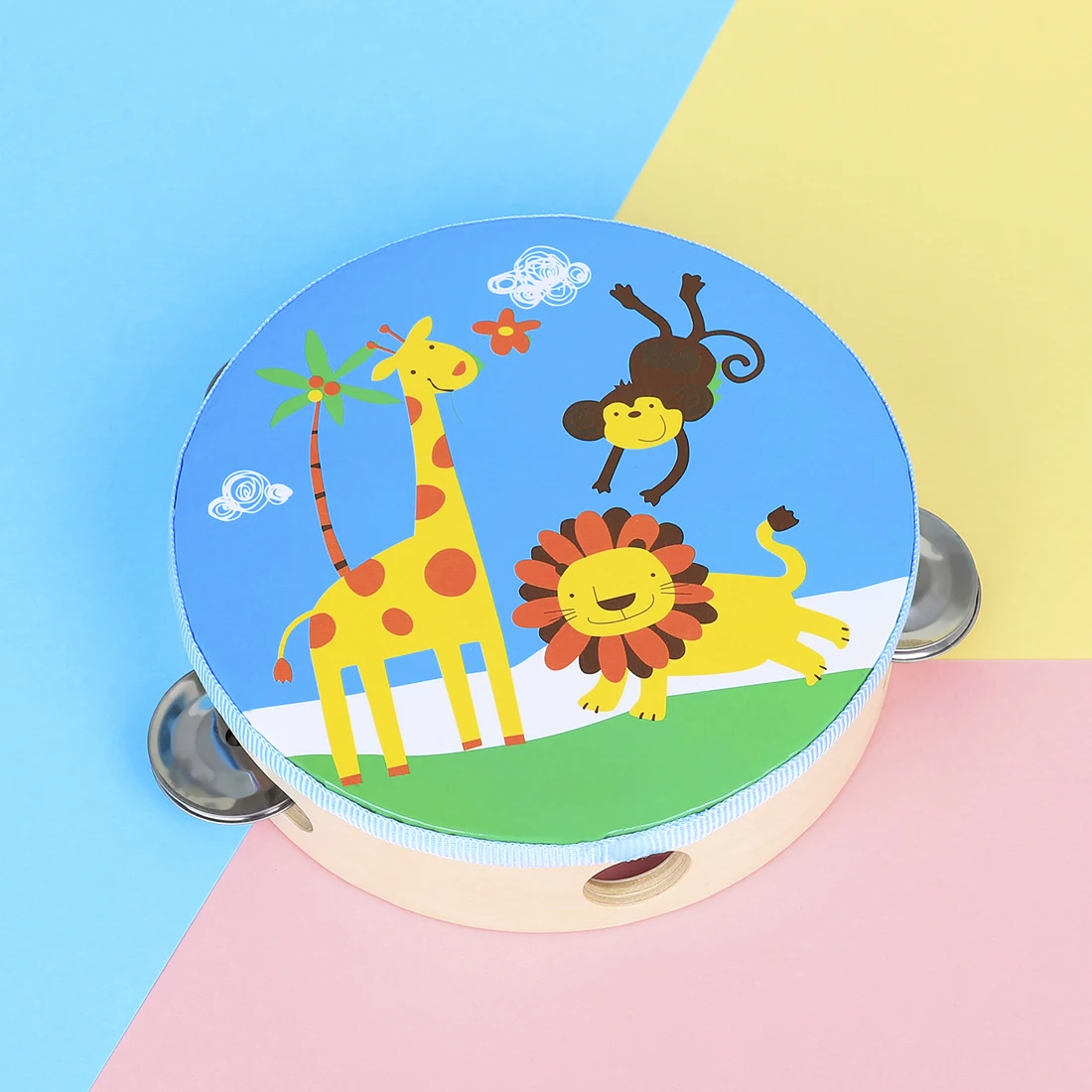Новый Orff 6 ''Детский Печатный мини-ТАМБУРИН музыкальный инструмент игрушки сковорода перкуссионный деревянный ручной барабан
