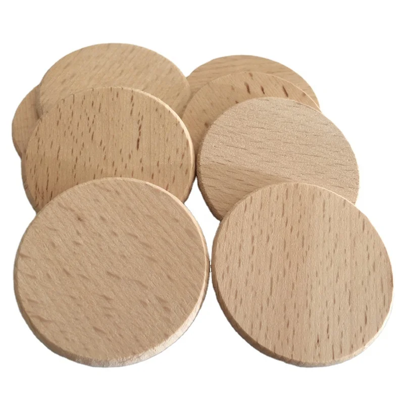 Round wooden cutout circles unfinished wood token beech wooden disc