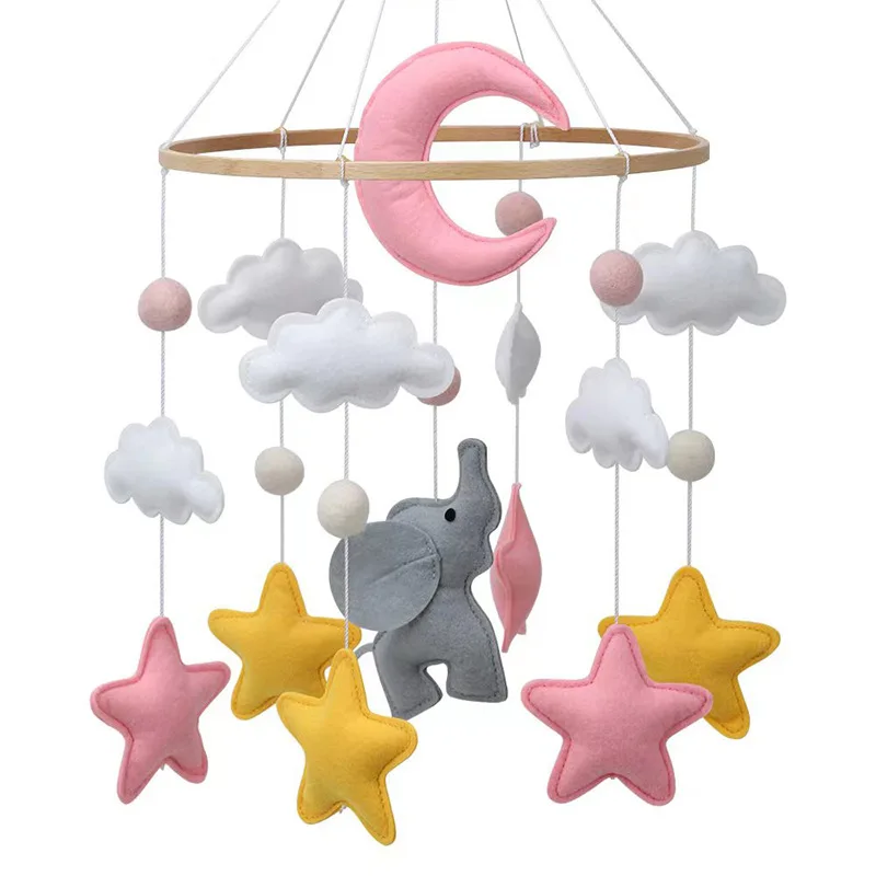 Baby Musical Crib Mobile Infant Bed Decoration Toy Hanging Rotating Bell with Melodies Dual Purpose