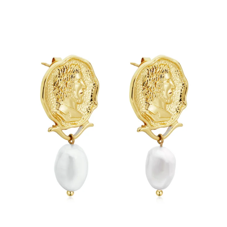 High Quality Pearl Earring Jewelry New Cold Wind Decoration Head Coin Girls Eardrop Shell Drop Earrings Jewelry