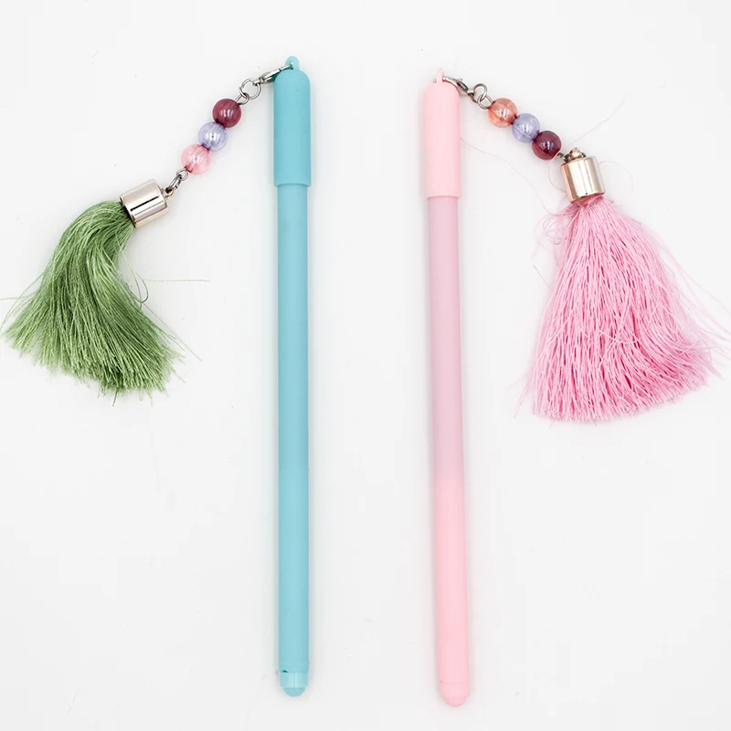 Promotion Creative Cartoon Stationery New Product Hair Ball Pendant Gel Pen Small Fresh Student Pen