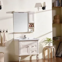 Hot sale germany style mdf bathroom furniture bathroom cabinet luxury PVC bathroom cabinet with sink and mirror